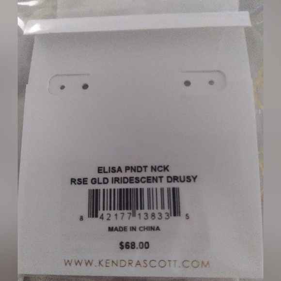 New ELISA Kendra Scott Drusy Rose🌹 Gold Necklace - Picture 10 of 13